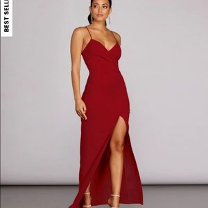 NWT Formal High Slit Wrap Dress